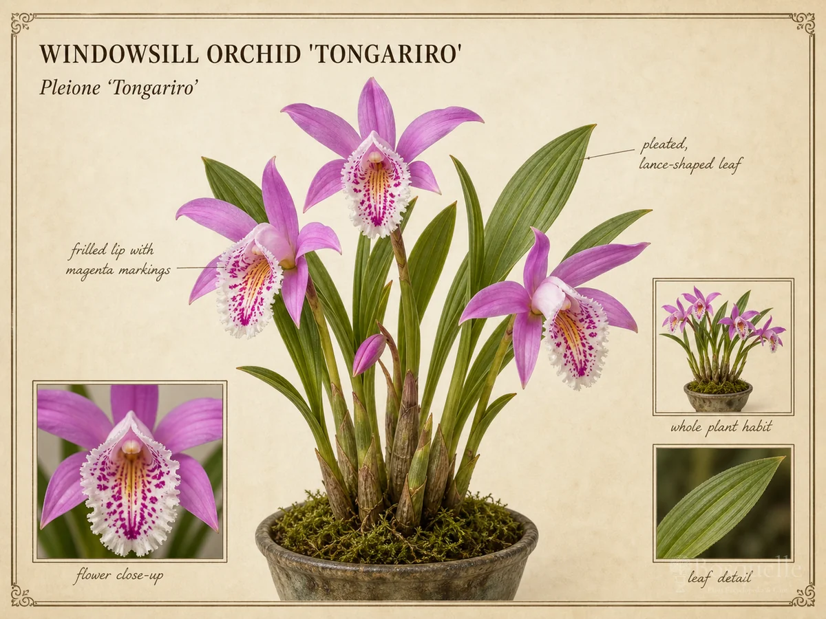 Windowsill Orchid ‘Tongariro’ (Pleione ‘Tongariro’)