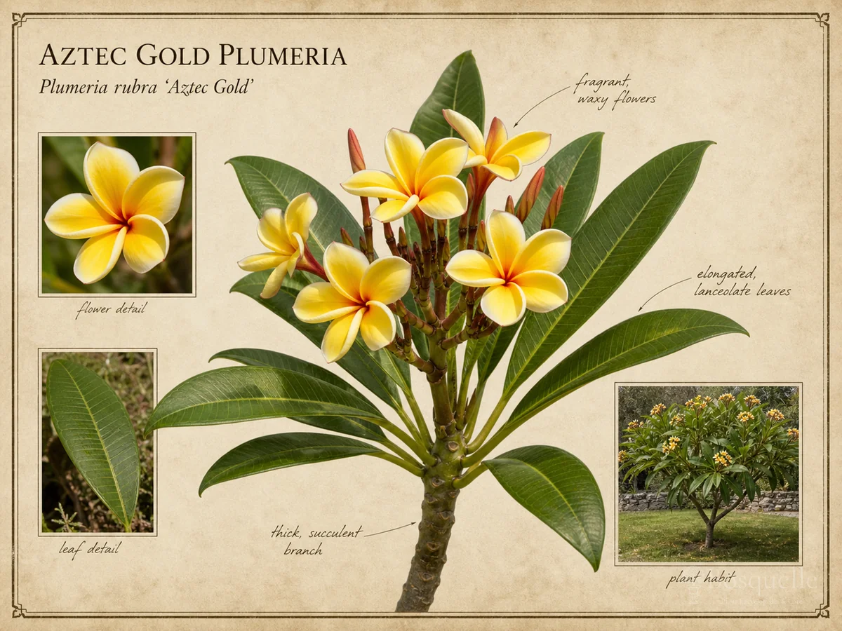 Aztec Gold Plumeria (Plumeria rubra ‘Aztec Gold’)