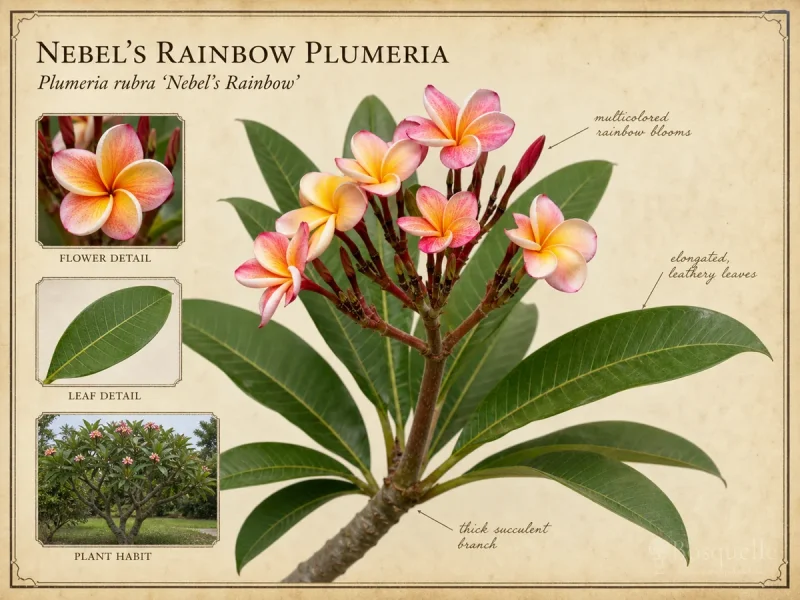 Nebel’s Rainbow Plumeria (Plumeria rubra ‘Nebel’s Rainbow’)