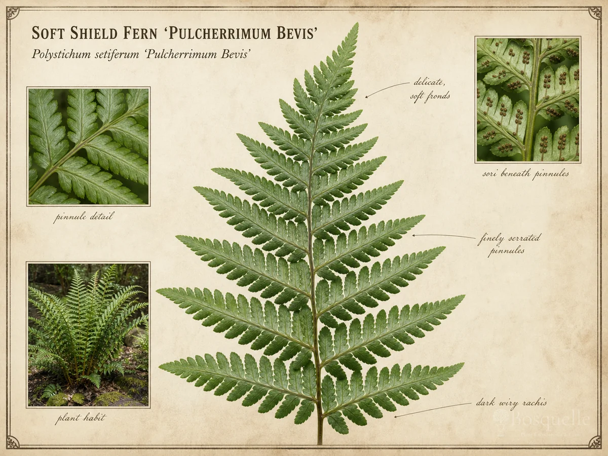 Soft Shield Fern 'Pulcherrimum Bevis'