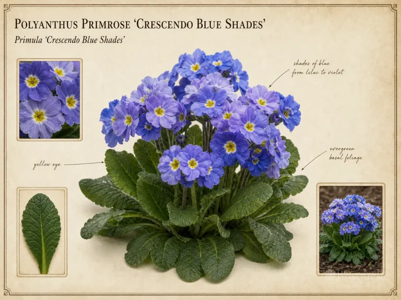 Polyanthus Primrose 'Crescendo Blue Shades'