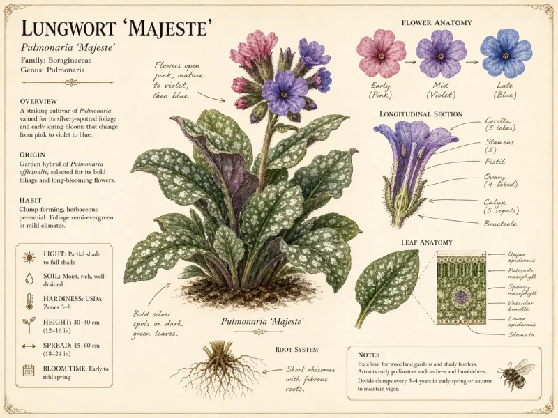 Lungwort ‘Majeste’ (Pulmonaria ‘Majeste’)
