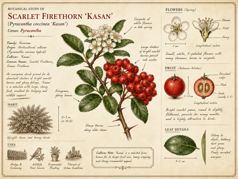 Scarlet Firethorn ‘Kasan’ (Pyracantha coccinea ‘Kasan’)