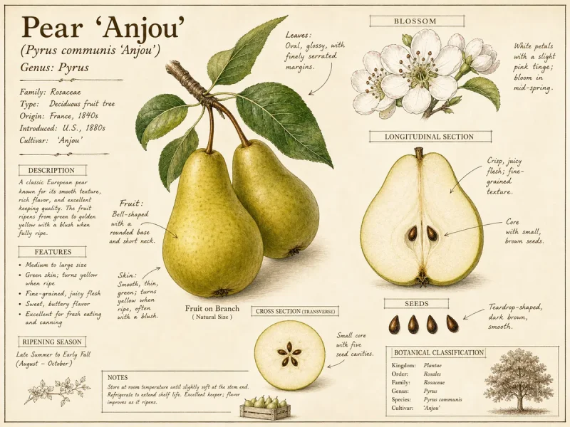 Pear ‘Anjou’ (Pyrus communis ‘Anjou’)