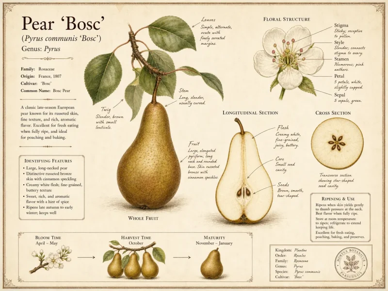 Pear ‘Bosc’ (Pyrus communis ‘Bosc’)