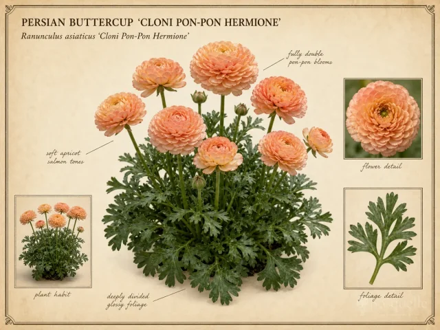 Persian Buttercup ‘Cloni Pon-Pon Hermione’ (Ranunculus asiaticus ‘Cloni Pon-Pon Hermione’)
