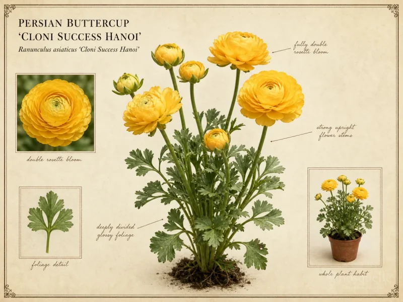 Persian Buttercup ‘Cloni Success Hanoi’ (Ranunculus asiaticus ‘Cloni Success Hanoi’)