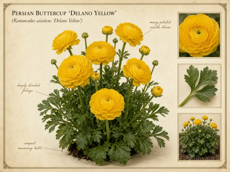 Persian Buttercup ‘Delano Yellow’ (Ranunculus asiaticus ‘Delano Yellow’)