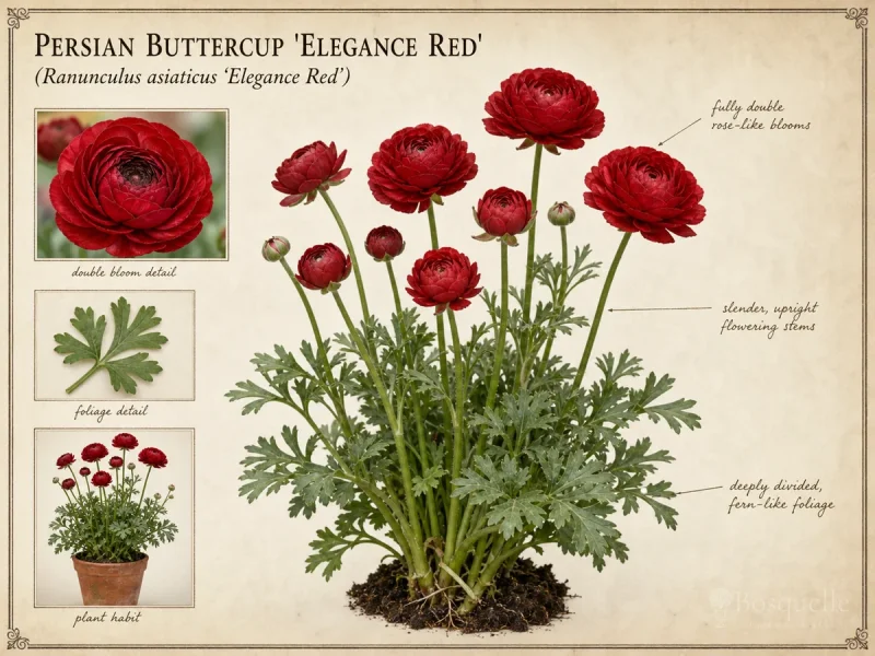 Persian Buttercup ‘Elegance Red’ (Ranunculus asiaticus ‘Elegance Red’)