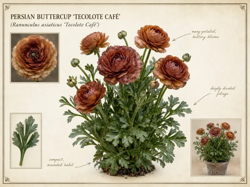 Persian Buttercup ‘Tecolote Café’ (Ranunculus asiaticus ‘Tecolote Café’)