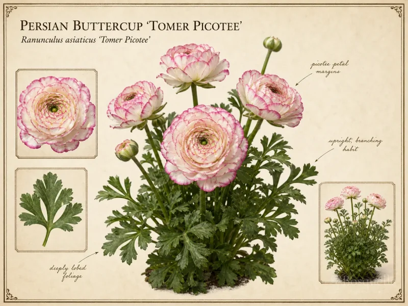 Persian Buttercup ‘Tomer Picotee’ (Ranunculus asiaticus ‘Tomer Picotee’)