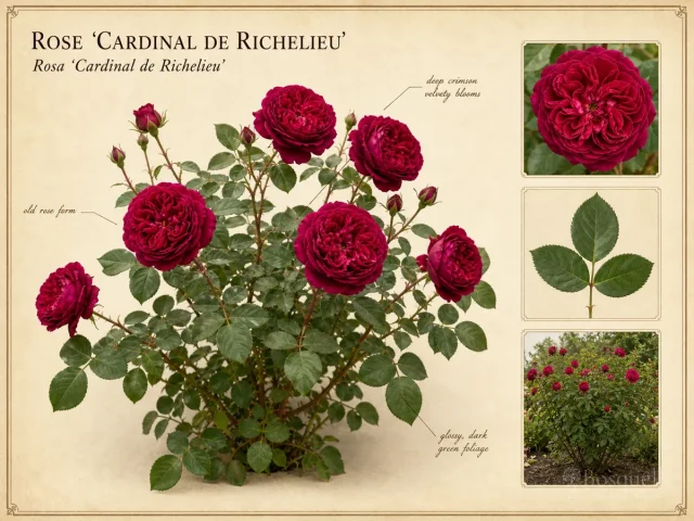 Rose ‘Cardinal de Richelieu’ (Rosa ‘Cardinal de Richelieu’)