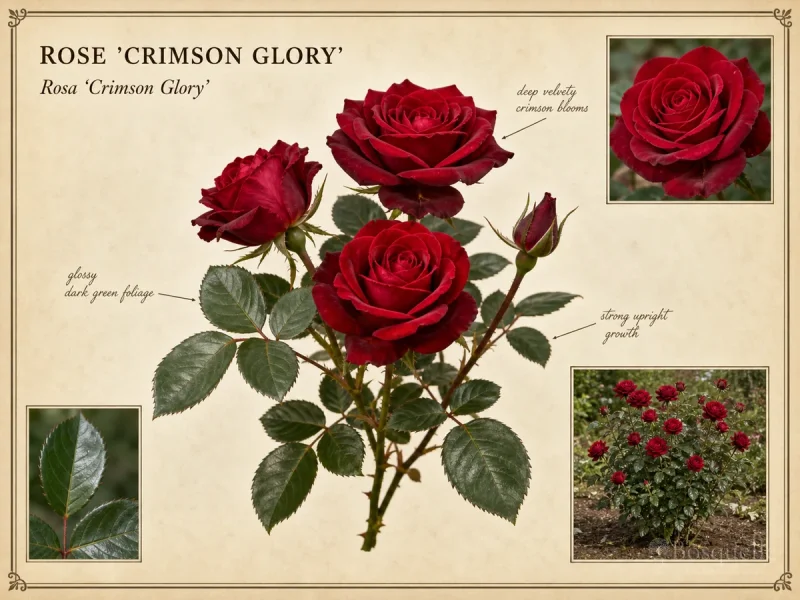 Rose ‘Crimson Glory’ (Rosa ‘Crimson Glory’)