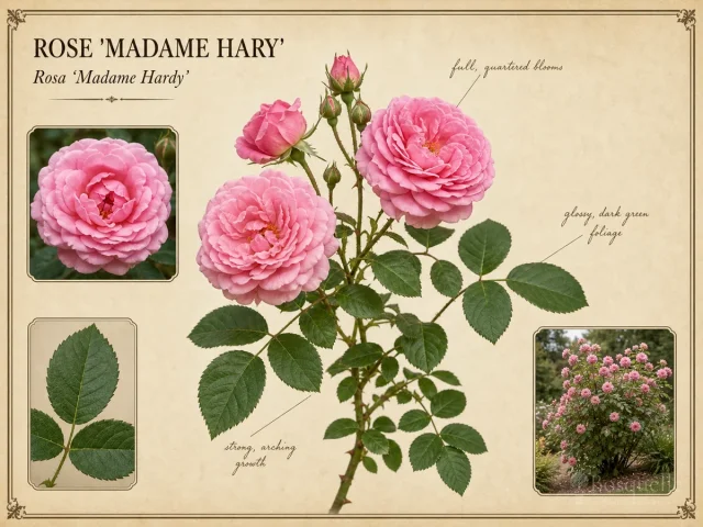 Rose ‘Madame Hary’ (Rosa ‘Madame Hardy’)