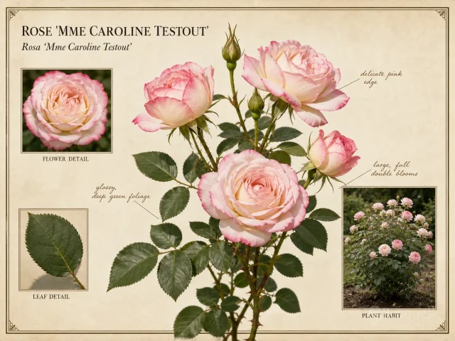 Rose ‘Mme Caroline Testout’ (Rosa ‘Mme Caroline Testout’)