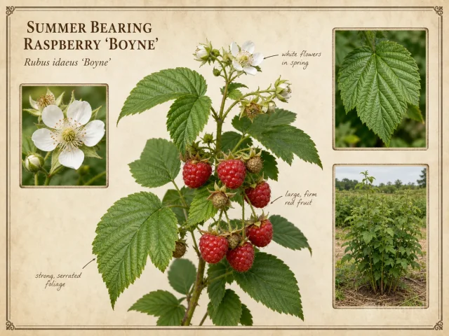 Summer Bearing Raspberry ‘Boyne’ (Rubus idaeus ‘Boyne’)