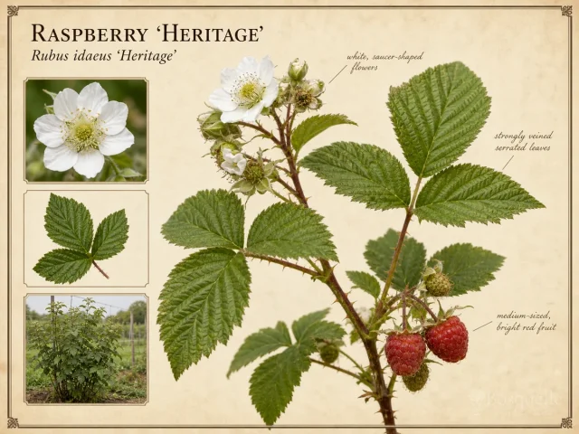 Raspberry ‘Heritage’ (Rubus idaeus ‘Heritage’)