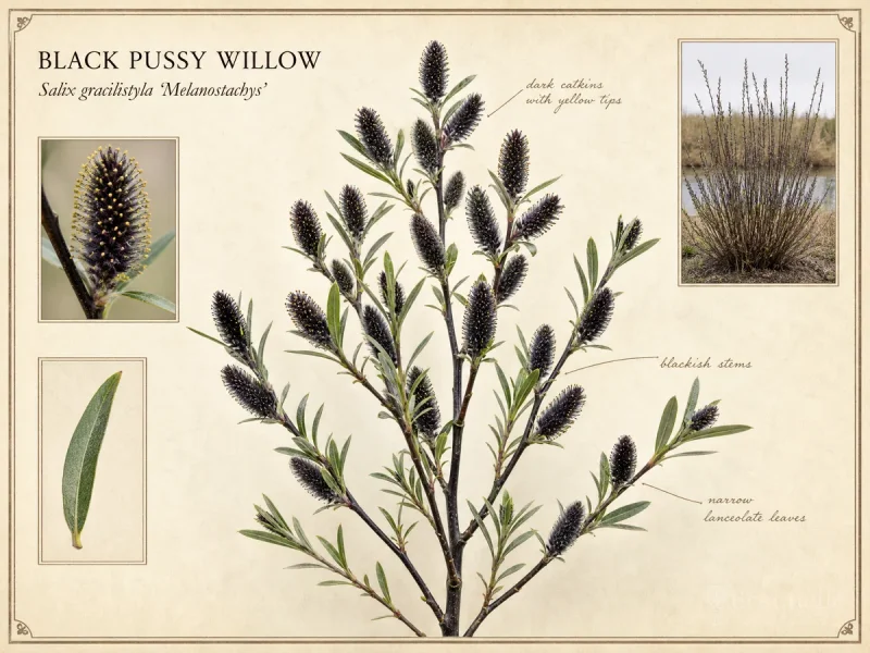 Black Pussy Willow (Salix gracilistyla ‘Melanostachys’)