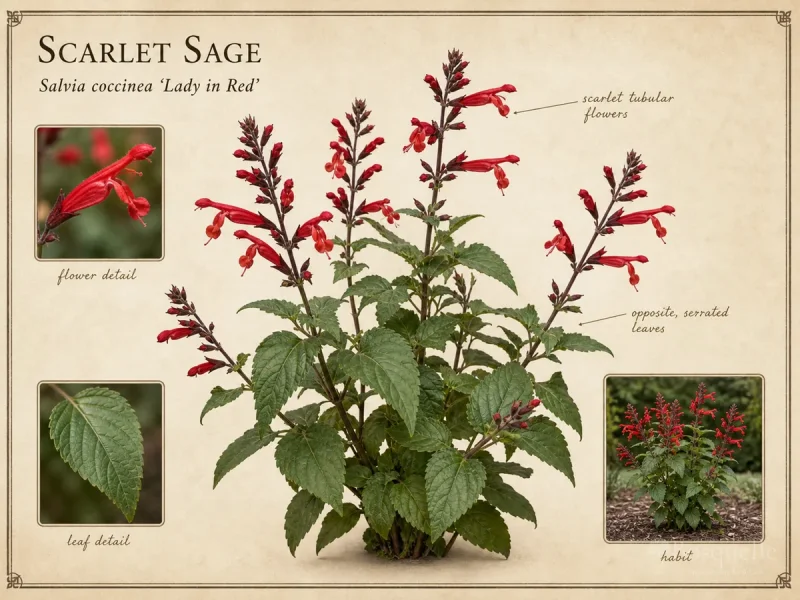 Scarlet Sage (Salvia coccinea ‘Lady in Red’)