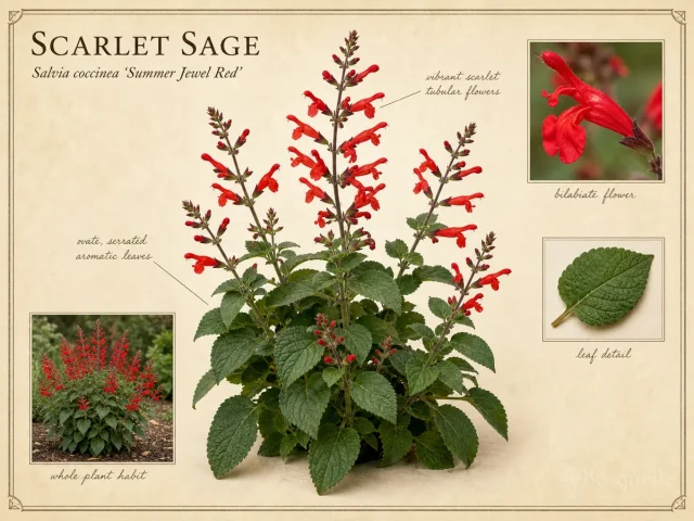 Scarlet Sage (Salvia coccinea ‘Summer Jewel Red’)