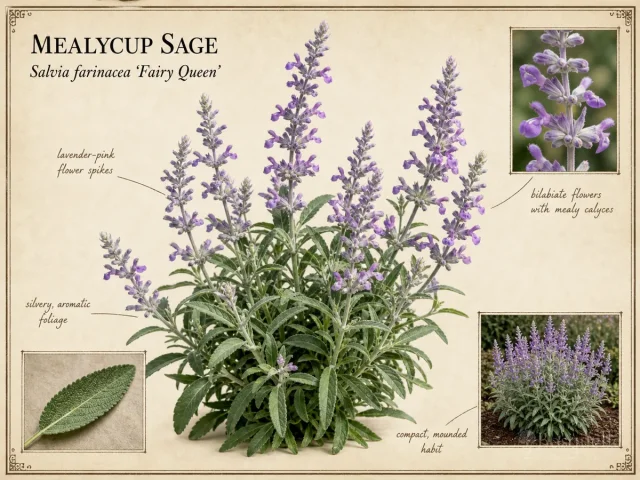 Mealycup Sage (Salvia farinacea ‘Fairy Queen’)