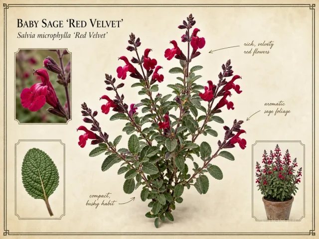 Baby Sage ‘Red Velvet’ (Salvia microphylla ‘Red Velvet’)