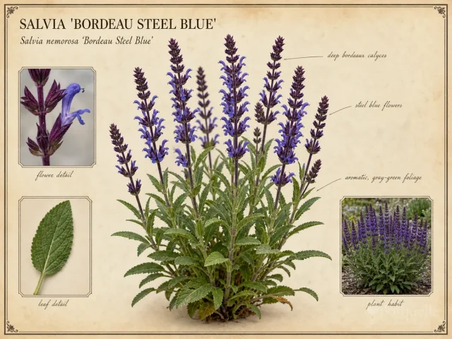 Salvia ‘Bordeau Steel Blue’ (Salvia nemorosa ‘Bordeau Steel Blue’)