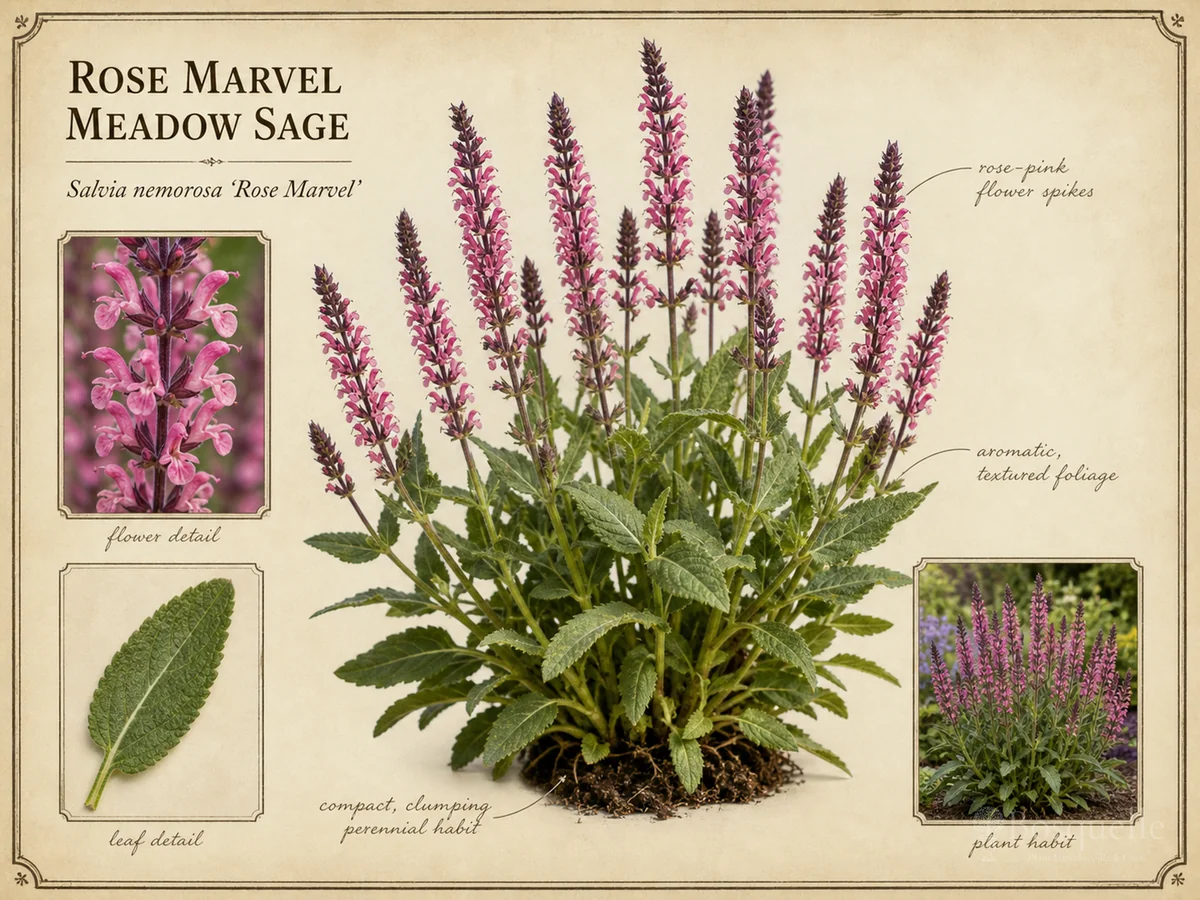 Rose Marvel Meadow Sage (Salvia nemorosa ‘Rose Marvel’)