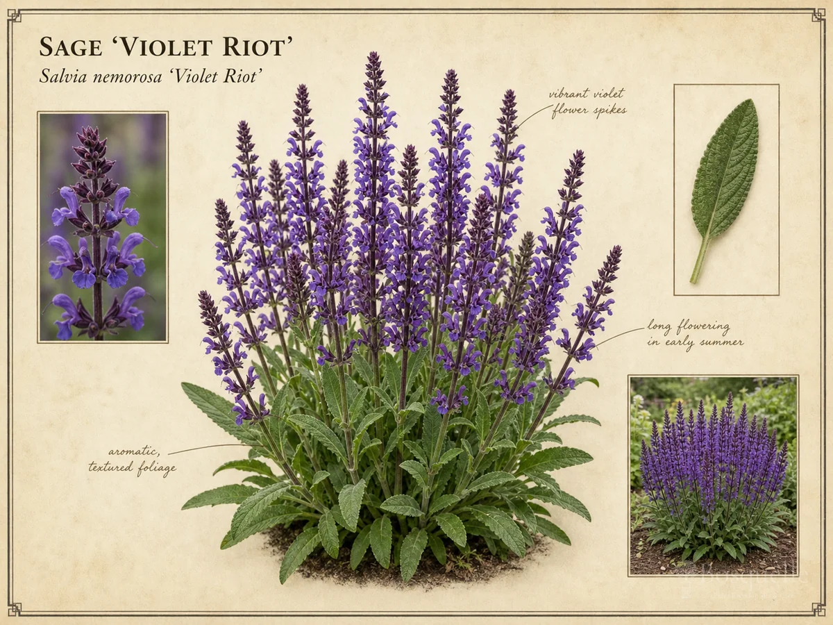 Sage ‘Violet Riot’ (Salvia nemorosa ‘Violet Riot’)