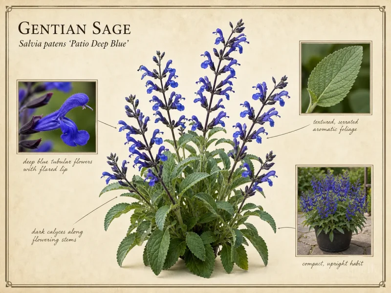 Gentian Sage (Salvia patens ‘Patio Deep Blue’)