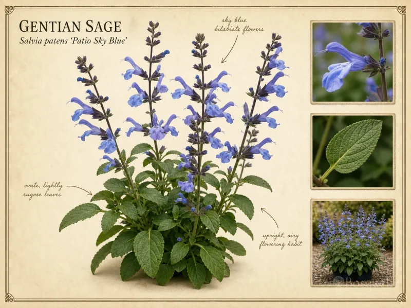 Gentian Sage (Salvia patens ‘Patio Sky Blue’)