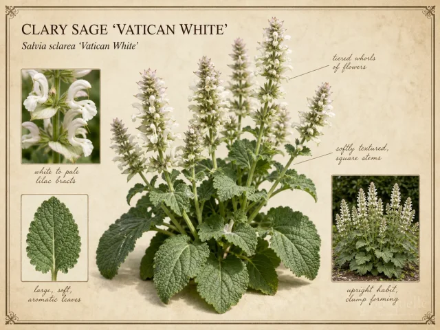 Clary Sage ‘Vatican White’ (Salvia sclarea ‘Vatican White’)