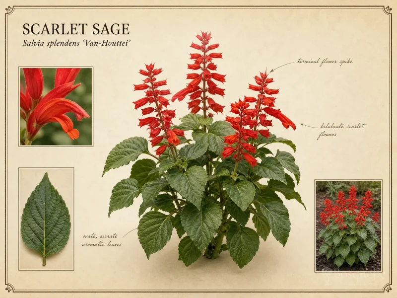 Scarlet Sage botanical diagram