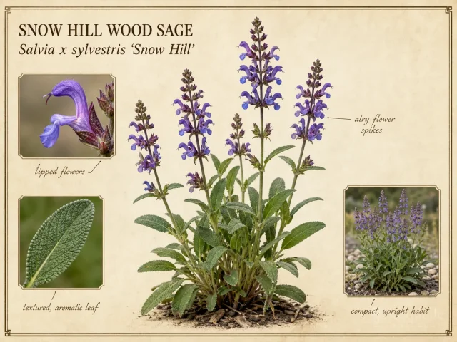 Snow Hill Wood Sage (Salvia x sylvestris Snow Hill)