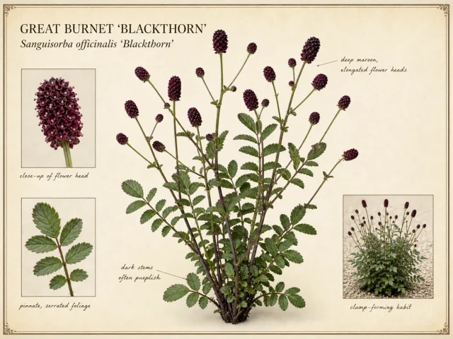 Great Burnet ‘Blackthorn’ (Sanguisorba officinalis ‘Blackthorn’)