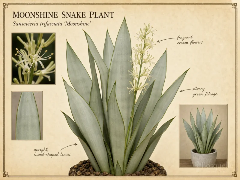 Moonshine Snake Plant (Sansevieria trifasciata ‘Moonshine’)