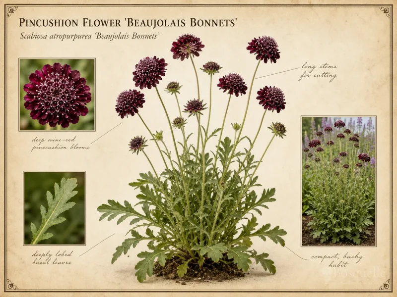 Pincushion Flower 'Beaujolais Bonnets'