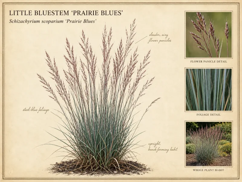 Little Bluestem ‘Prairie Blues’ (Schizachyrium scoparium ‘Prairie Blues’)