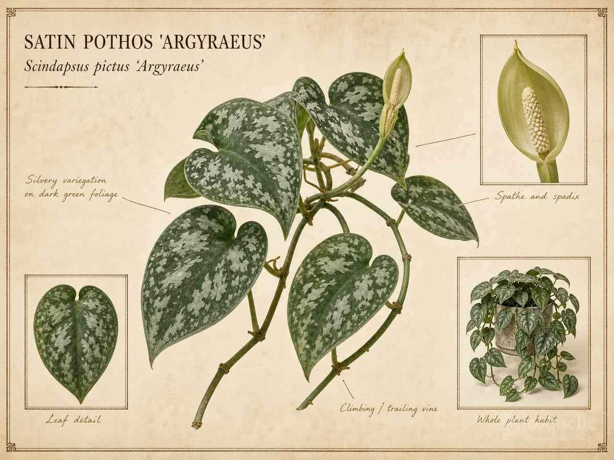 Satin Pothos ‘Argyraeus’ (Scindapsus pictus ‘Argyraeus’)