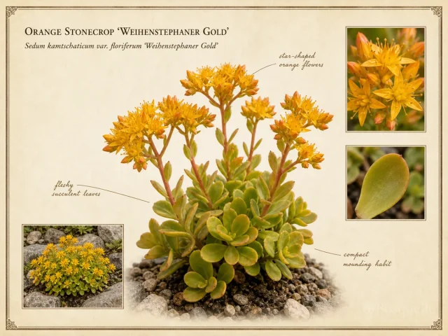 Orange Stonecrop ‘Weihenstephaner Gold’ (Sedum kamtschaticum var. floriferum ‘Weihenstephaner Gold’)