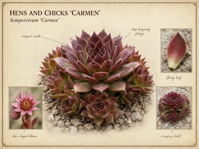 Hens and Chicks ‘Carmen’ (Sempervivum ‘Carmen’)