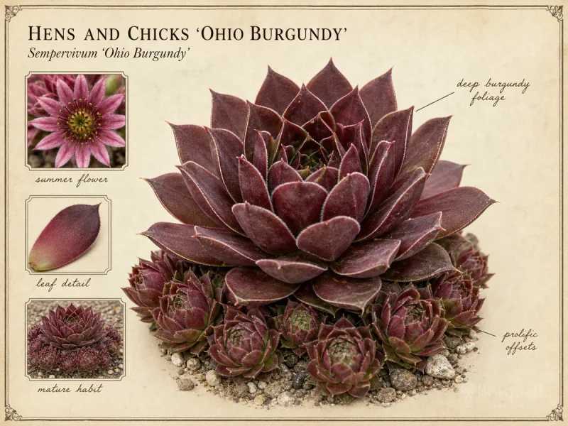 Hens and Chicks ‘Ohio Burgundy’ (Sempervivum ‘Ohio Burgundy’)