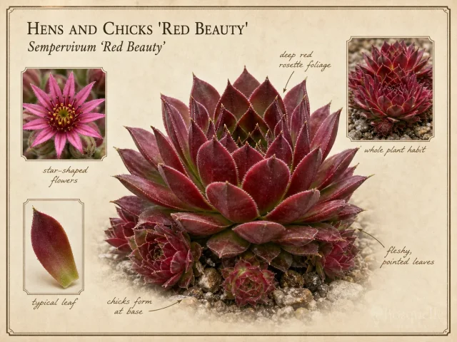 Hens and Chicks ‘Red Beauty’ (Sempervivum ‘Red Beauty’)
