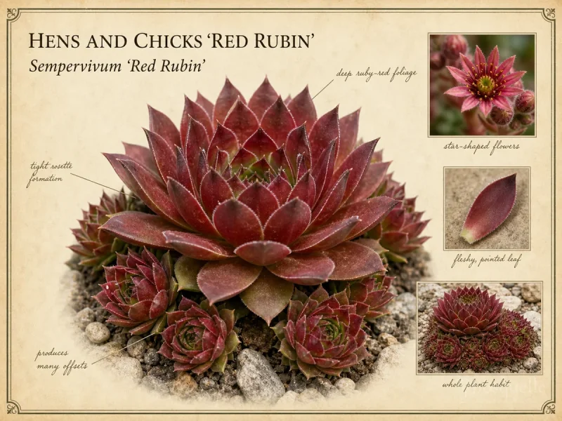 Hens and Chicks ‘Red Rubin’ (Sempervivum ‘Red Rubin’)