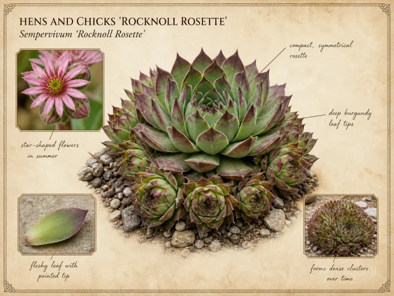 Hens and Chicks ‘Rocknoll Rosette’ (Sempervivum ‘Rocknoll Rosette’)