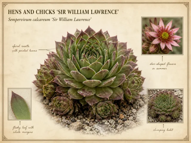 Hens and Chicks ‘Sir William Lawrence’ (Sempervivum calcareum ‘Sir William Lawrence’)