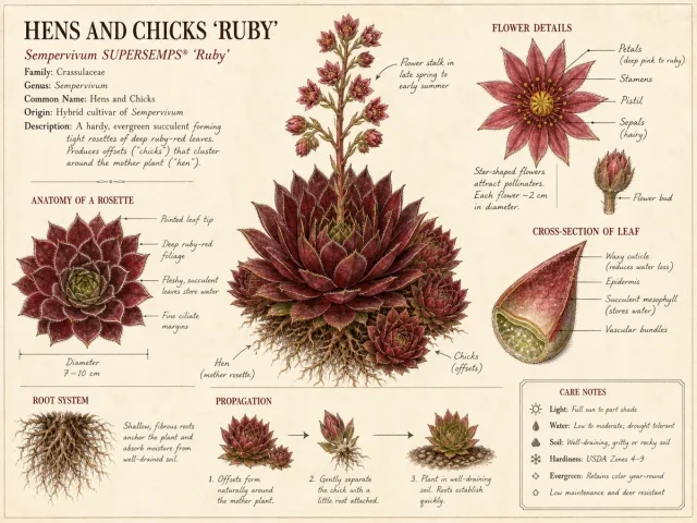 Hens and Chicks ‘Ruby’ (Sempervivum SUPERSEMPS® ‘Ruby’)