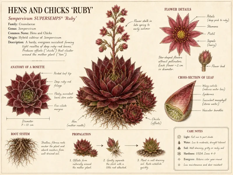 Hens and Chicks ‘Ruby’ (Sempervivum SUPERSEMPS® ‘Ruby’)