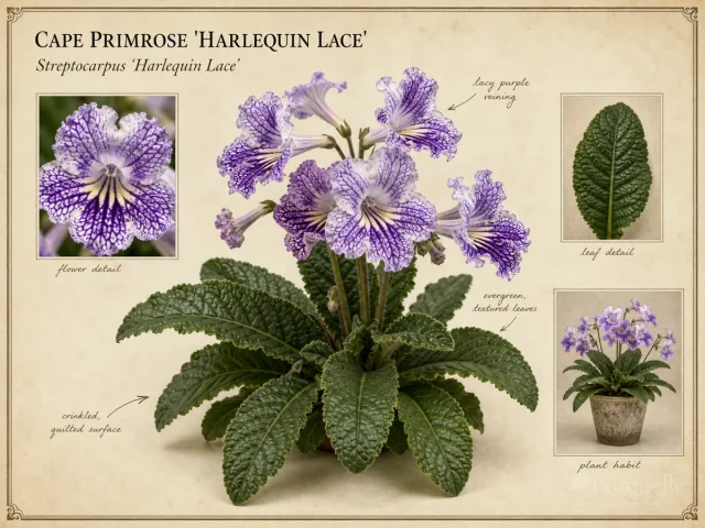 Cape Primrose ‘Harlequin Lace’ (Streptocarpus ‘Harlequin Lace’)