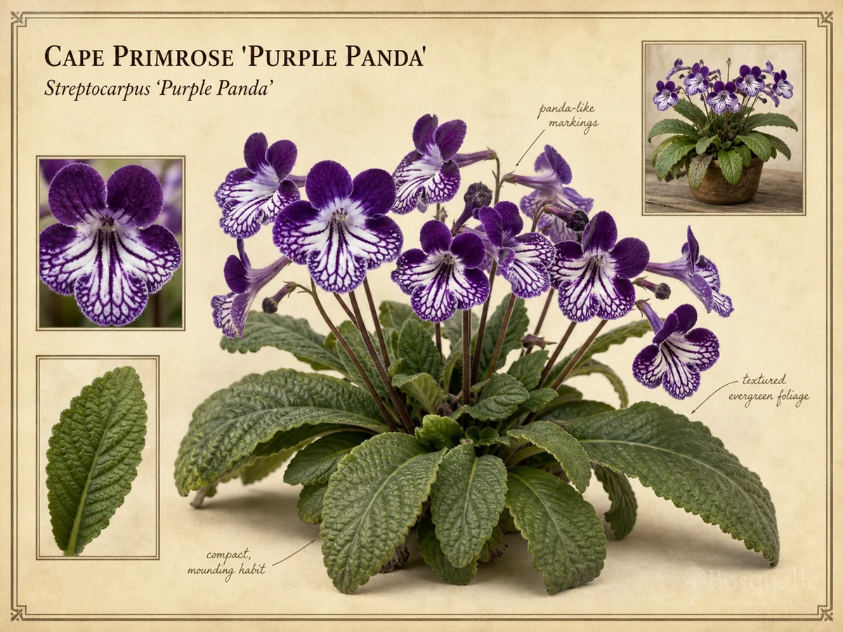 Cape Primrose 'Purple Panda' — Bright indirect light, water when the top is dry,…